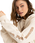 The Roxy Womens Surf Stoked Terry Vintage Hoodie in Parchment