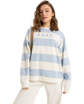 The Roxy Womens Strictly Stripes Oversized Sweatshirt in Skyway