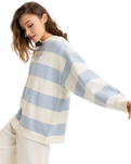 The Roxy Womens Strictly Stripes Oversized Sweatshirt in Skyway