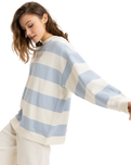 The Roxy Womens Strictly Stripes Oversized Sweatshirt in Skyway