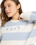 The Roxy Womens Strictly Stripes Oversized Sweatshirt in Skyway