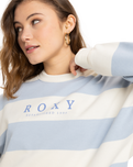 The Roxy Womens Strictly Stripes Oversized Sweatshirt in Skyway