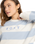 The Roxy Womens Strictly Stripes Oversized Sweatshirt in Skyway