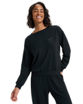 The Roxy Womens Surfing By Moonlight Sweatshirt in Anthracite