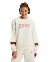 The Roxy Womens Essential Energy Timeless Sweatshirt in Whisper White
