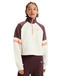 The Roxy Womens Essential Energy Boxy Half Zip Sweatshirt in Whisper White