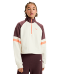 The Roxy Womens Essential Energy Boxy Half Zip Sweatshirt in Whisper White