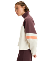 The Roxy Womens Essential Energy Boxy Half Zip Sweatshirt in Whisper White