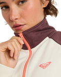 The Roxy Womens Essential Energy Boxy Half Zip Sweatshirt in Whisper White