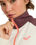The Roxy Womens Essential Energy Boxy Half Zip Sweatshirt in Whisper White
