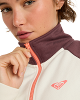 The Roxy Womens Essential Energy Boxy Half Zip Sweatshirt in Whisper White