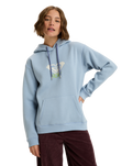The Roxy Womens Surf Stoked Art Hoodie in Blue Blizzard