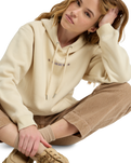 The Roxy Womens Surf Stoked Brushed Hoodie in Parchment