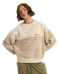 The Roxy Womens Gone Wild Sweatshirt in Parchment Animal Floral