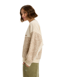 The Roxy Womens Gone Wild Sweatshirt in Parchment Animal Floral