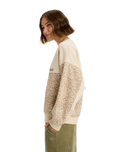 The Roxy Womens Gone Wild Sweatshirt in Parchment Animal Floral