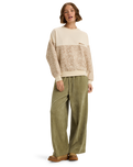 The Roxy Womens Gone Wild Sweatshirt in Parchment Animal Floral