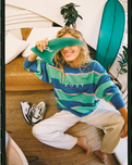 Strictly Stripes Oversized Sweatshirt in Katydid Stripy Soul