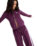 The Roxy Womens Beachy Keen Zip Hoodie in Blackberry Wine