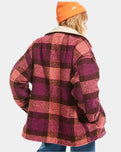 The Roxy Womens Passage Of Time Jacket in Bitter Chocolate Hallo Plaid