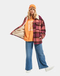 The Roxy Womens Passage Of Time Jacket in Bitter Chocolate Hallo Plaid