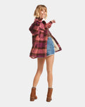 The Roxy Womens Passage Of Time Jacket in Bitter Chocolate Hallo Plaid
