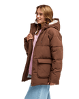 The Roxy Womens Seaside Memories Jacket in Chestut