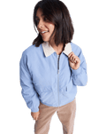 The Roxy Womens Sweet Talk Aviator Jacket in Blue Blizzard