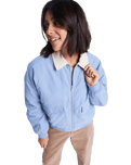 The Roxy Womens Sweet Talk Aviator Jacket in Blue Blizzard