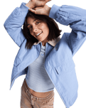 The Roxy Womens Sweet Talk Aviator Jacket in Blue Blizzard
