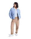 The Roxy Womens Sweet Talk Aviator Jacket in Blue Blizzard