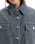 The Roxy Womens Chloe Kim Pop Stitch Shacket in True Black