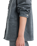 The Roxy Womens Chloe Kim Pop Stitch Shacket in True Black