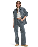 The Roxy Womens Chloe Kim Pop Stitch Shacket in True Black