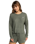 The Roxy Womens Saturdaze Cosy Long Sleeve T-Shirt in Agave Green