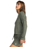 The Roxy Womens Saturdaze Cosy Long Sleeve T-Shirt in Agave Green