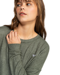 The Roxy Womens Saturdaze Cosy Long Sleeve T-Shirt in Agave Green
