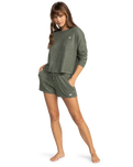 The Roxy Womens Saturdaze Cosy Long Sleeve T-Shirt in Agave Green