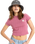 The Roxy Womens Pointelle Baby T-Shirt in Heather Rose