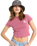 The Roxy Womens Pointelle Baby T-Shirt in Heather Rose