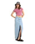 The Roxy Womens Pointelle Baby T-Shirt in Heather Rose