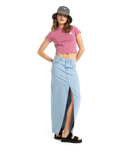 The Roxy Womens Pointelle Baby T-Shirt in Heather Rose