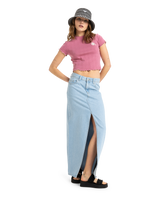 The Roxy Womens Pointelle Baby T-Shirt in Heather Rose