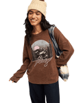 The Roxy Womens Eastside Midweight Sweatshirt in Chestnut