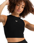The Roxy Womens Rise & Vibe Crop Top in Anthracite