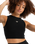 The Roxy Womens Rise & Vibe Crop Top in Anthracite