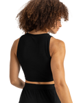 The Roxy Womens Rise & Vibe Crop Top in Anthracite
