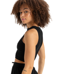 The Roxy Womens Rise & Vibe Crop Top in Anthracite