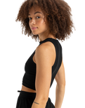The Roxy Womens Rise & Vibe Crop Top in Anthracite