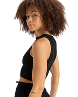 The Roxy Womens Rise & Vibe Crop Top in Anthracite